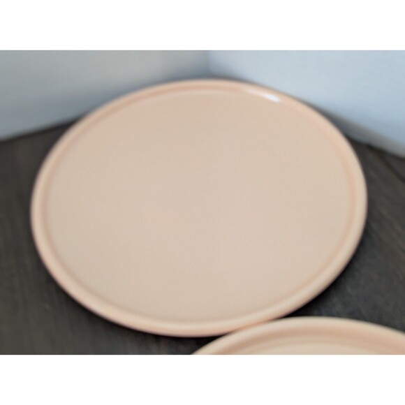 SET OF 4 VTG 80s Melamine Retro SRO 10" Dinner Plates Peach Salmon Made in USA - Picture 6 of 12